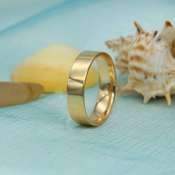 COPY - 10 K Gold wedding Band 6mm , white gold, yellow gold, rose gold, engagem… - Picture 2 of 4